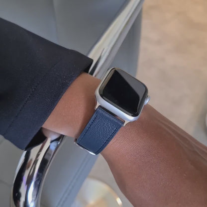Apple Watch Band - Bleu marine Duo Edition - French Chèvre leather