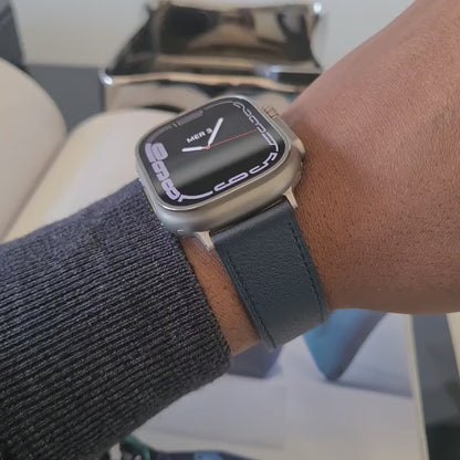 Apple watch band - Bleu Marine Edition - French Chèvre leather